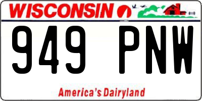 WI license plate 949PNW