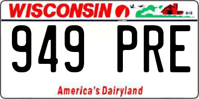 WI license plate 949PRE