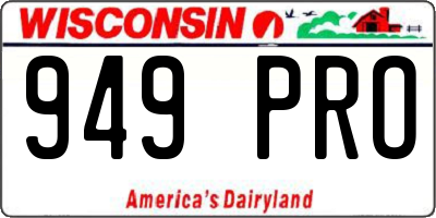 WI license plate 949PRO