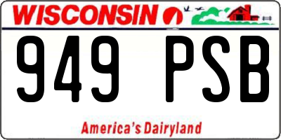 WI license plate 949PSB