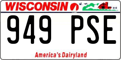 WI license plate 949PSE