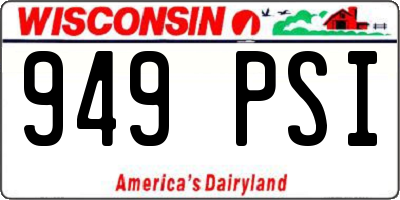 WI license plate 949PSI