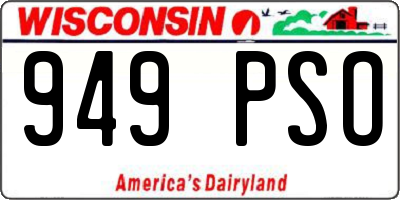 WI license plate 949PSO