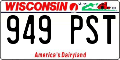 WI license plate 949PST