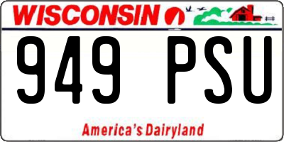 WI license plate 949PSU