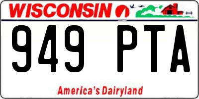 WI license plate 949PTA