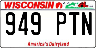 WI license plate 949PTN