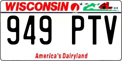 WI license plate 949PTV