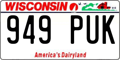 WI license plate 949PUK