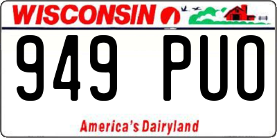 WI license plate 949PUO