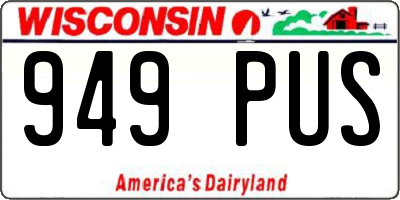 WI license plate 949PUS