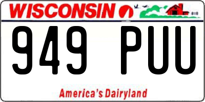 WI license plate 949PUU