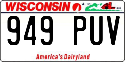 WI license plate 949PUV