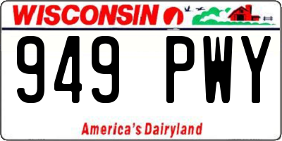WI license plate 949PWY