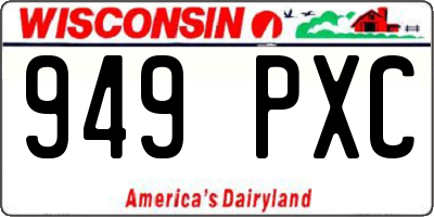WI license plate 949PXC