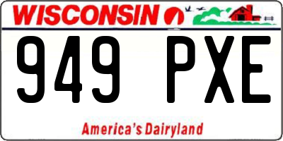 WI license plate 949PXE