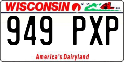 WI license plate 949PXP