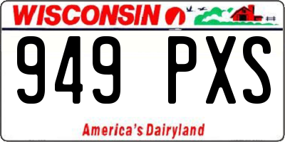 WI license plate 949PXS