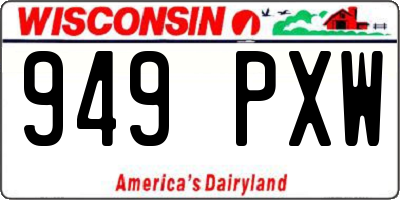 WI license plate 949PXW