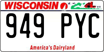 WI license plate 949PYC