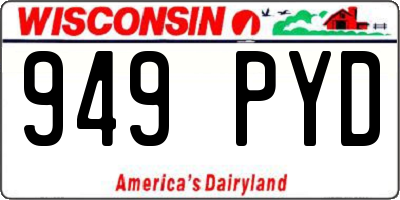 WI license plate 949PYD