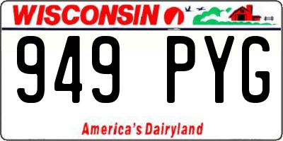 WI license plate 949PYG