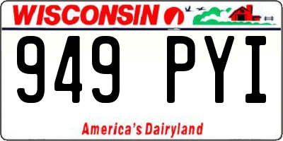 WI license plate 949PYI