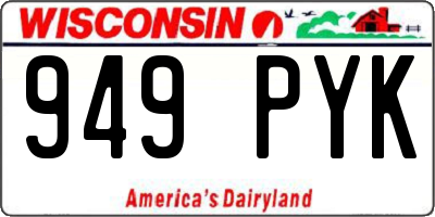 WI license plate 949PYK