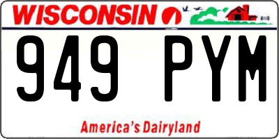 WI license plate 949PYM