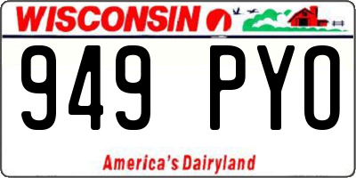 WI license plate 949PYO