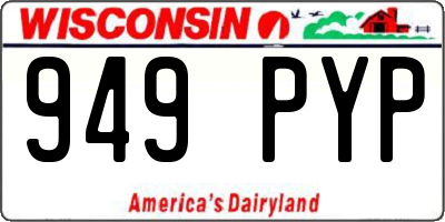 WI license plate 949PYP