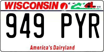 WI license plate 949PYR