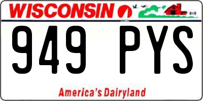 WI license plate 949PYS