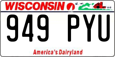 WI license plate 949PYU