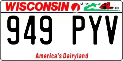 WI license plate 949PYV