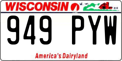 WI license plate 949PYW