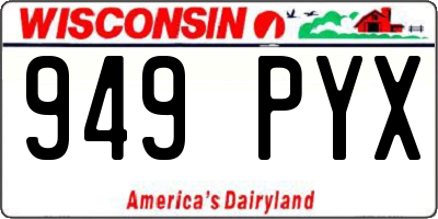 WI license plate 949PYX