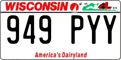 WI license plate 949PYY