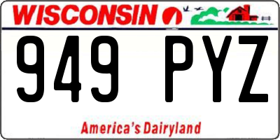 WI license plate 949PYZ