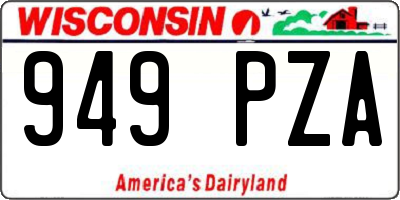 WI license plate 949PZA