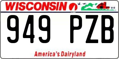 WI license plate 949PZB