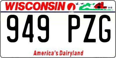 WI license plate 949PZG