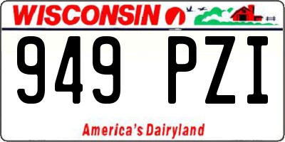 WI license plate 949PZI