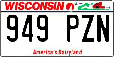 WI license plate 949PZN