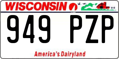 WI license plate 949PZP