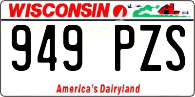 WI license plate 949PZS