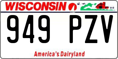 WI license plate 949PZV