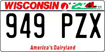 WI license plate 949PZX