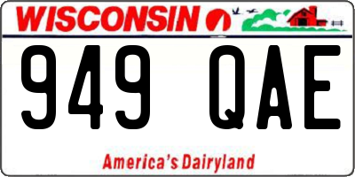 WI license plate 949QAE
