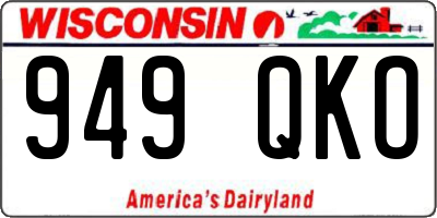 WI license plate 949QKO